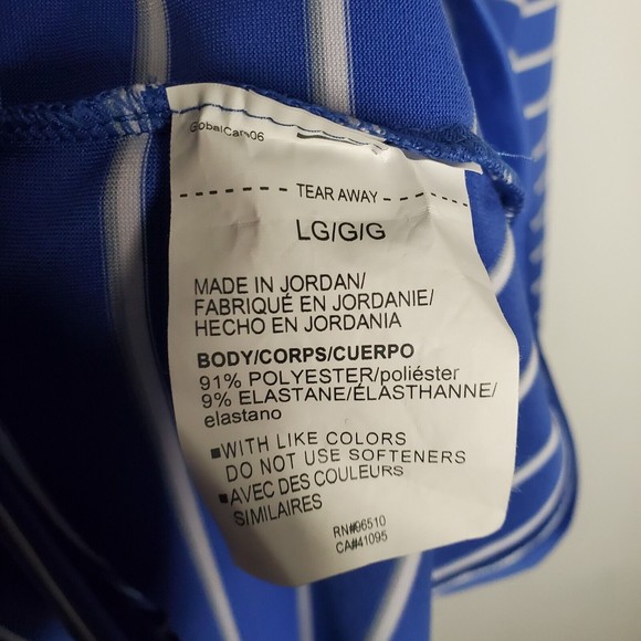 Men's Under Armour HeatGear Short Sleeve Polo Shirt Blue with White Stripes L - Picture 5 of 9